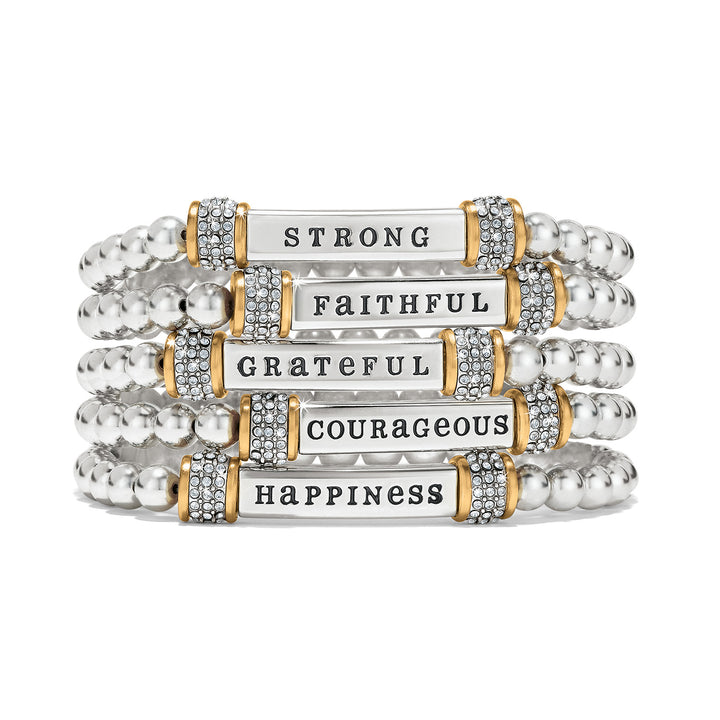 Brighton Meridian Two Tone Stretch Bracelet - Faithful