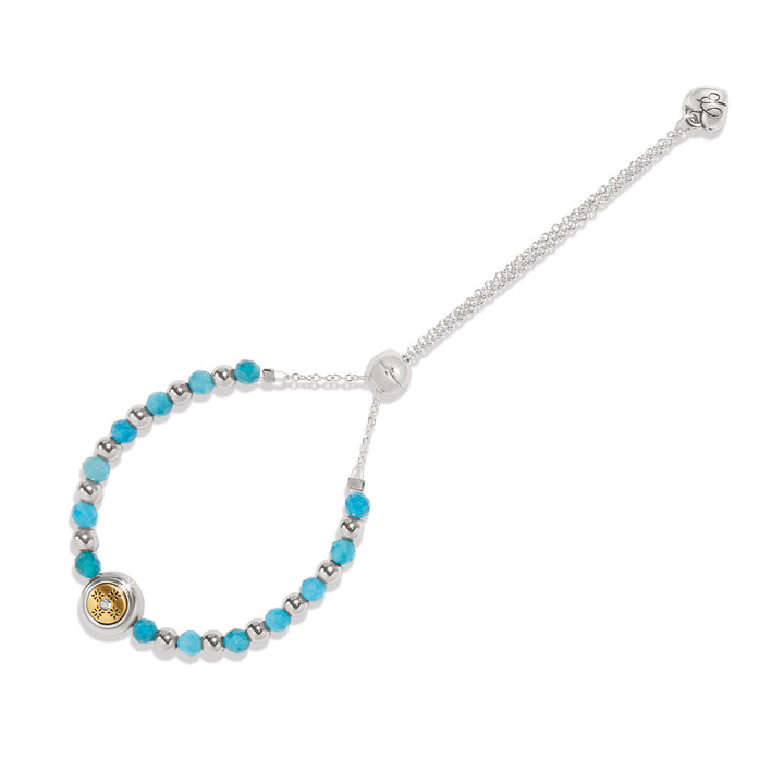 Brighton Mosaic Two Tone Beaded Bracelet - Silver/Blue