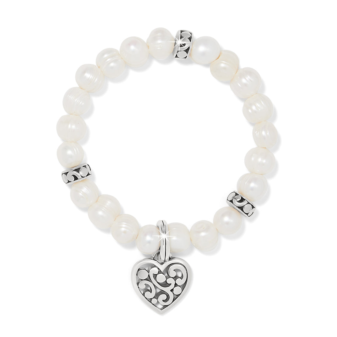 Brighton Contempo Heart Pearl Stretch Bracelet