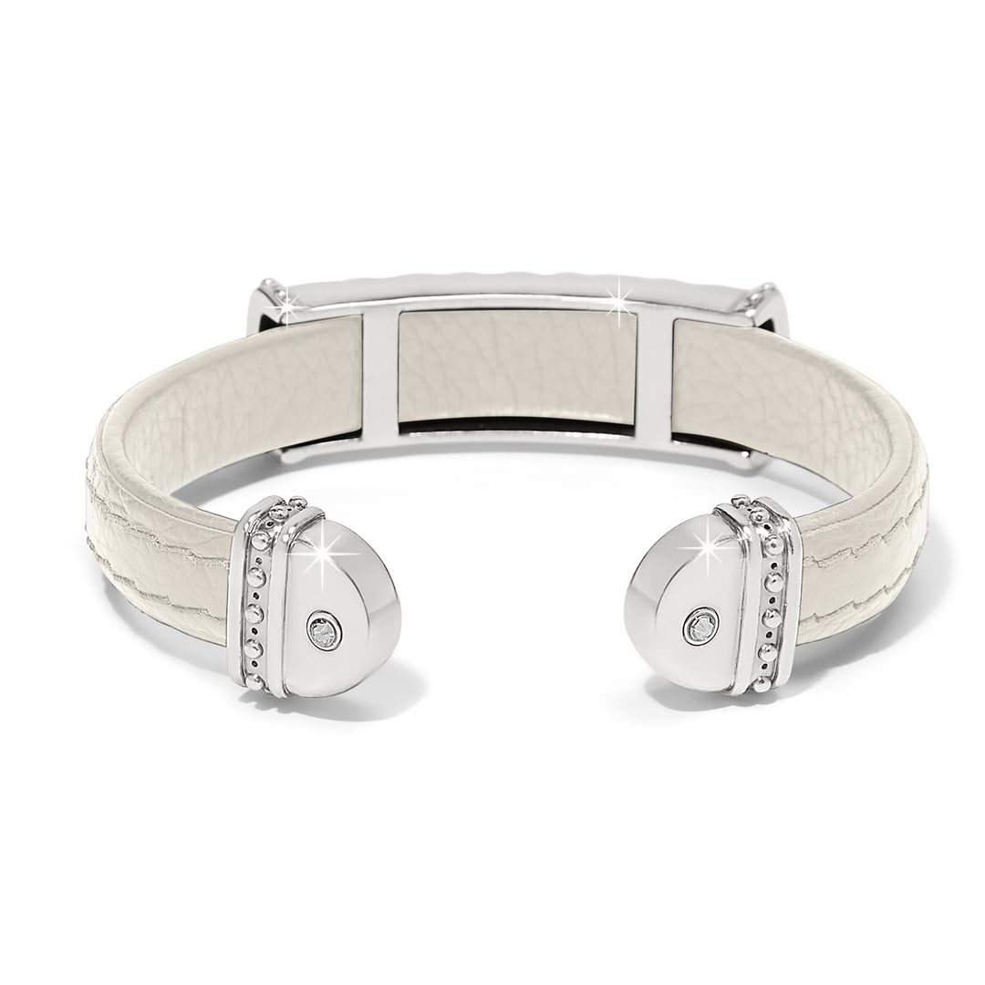 Brighton Mosaic Two Tone Leather Bar Cuff Bracelet - Shoe White