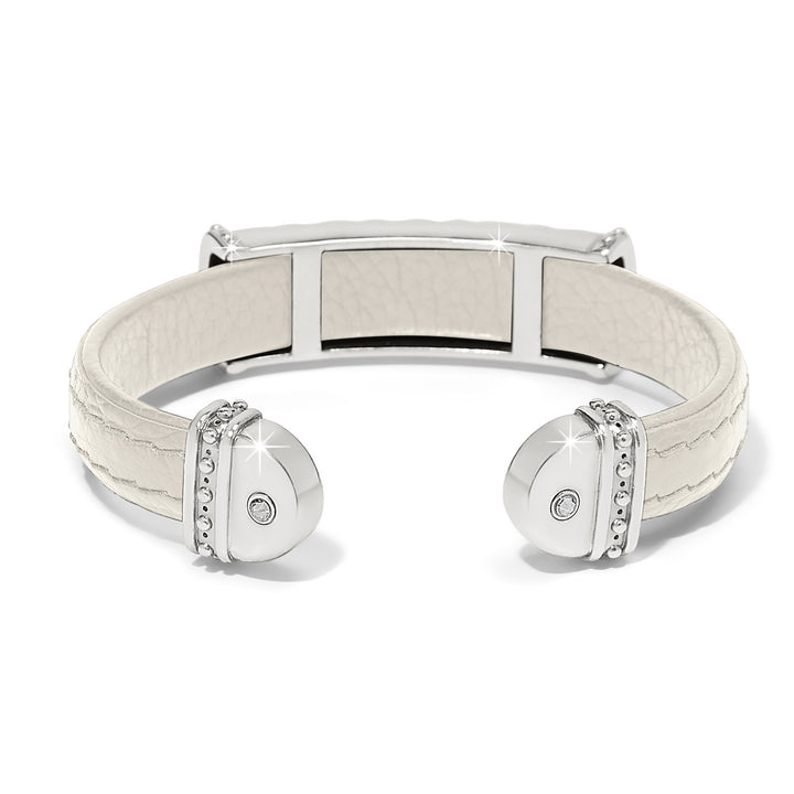 Brighton Mosaic Two Tone Leather Bar Cuff Bracelet - Shoe White