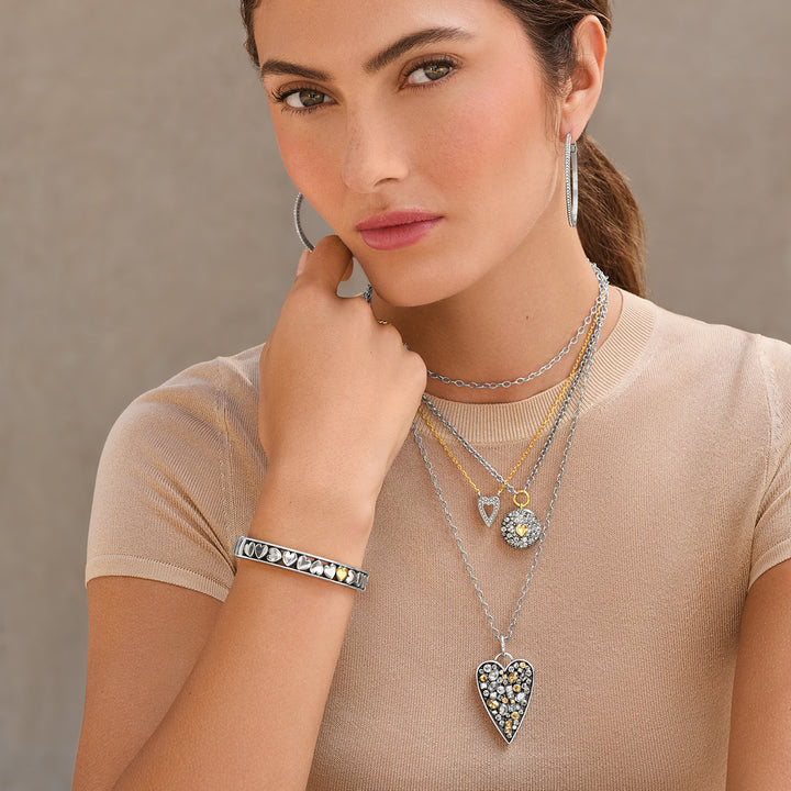 Brighton Mystery Of Love Hearts Hinged Bangle