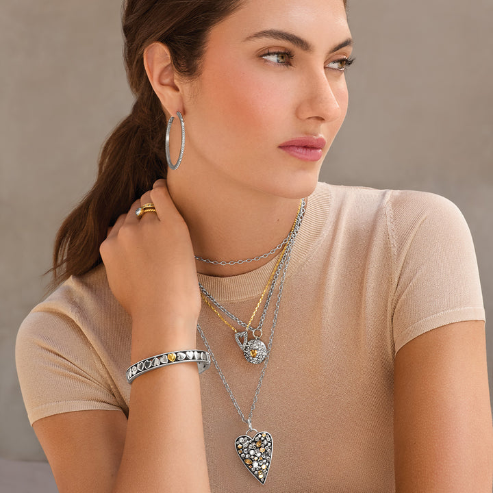 Brighton Mystery Of Love Hearts Hinged Bangle