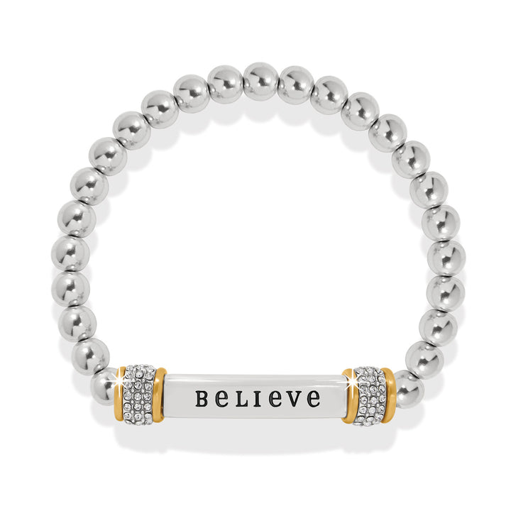 Brighton Meridian Two Tone Stretch Bracelet - Believe