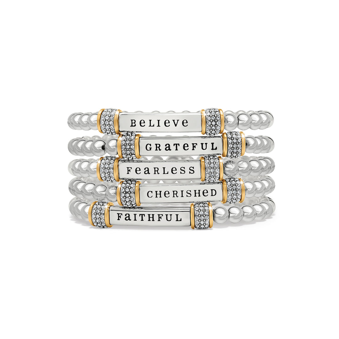 Brighton Meridian Two Tone Stretch Bracelet - Believe