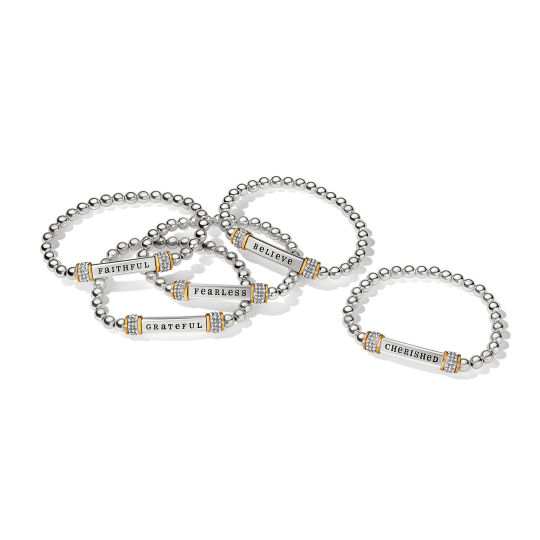 Brighton Meridian Two Tone Stretch Bracelet - Believe