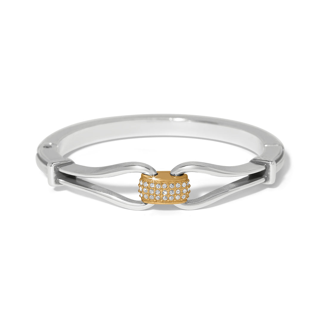 Brighton Meridian Classic Hinged Bangle - Silver/Gold