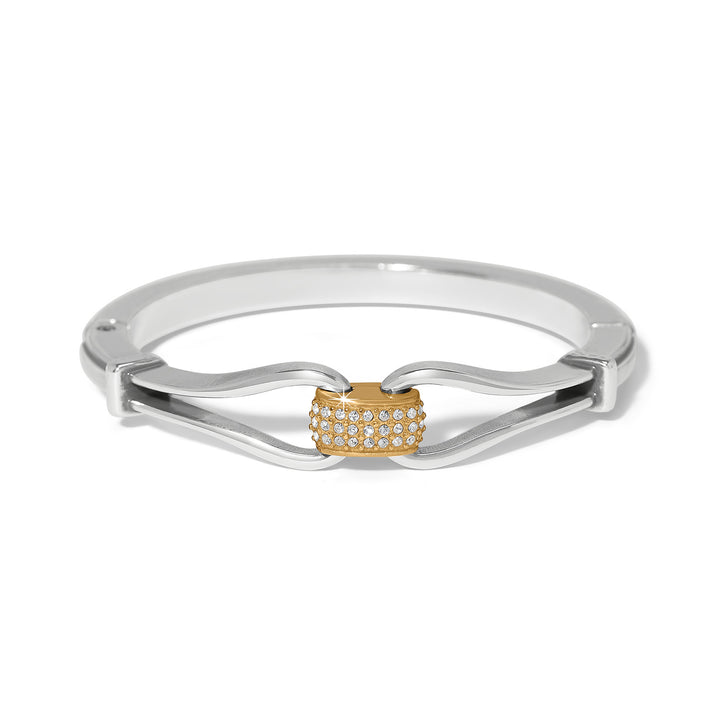 Brighton Meridian Classic Hinged Bangle - Silver/Gold