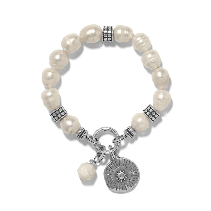 Brighton Token Pearl Charm Stretch Bracelet