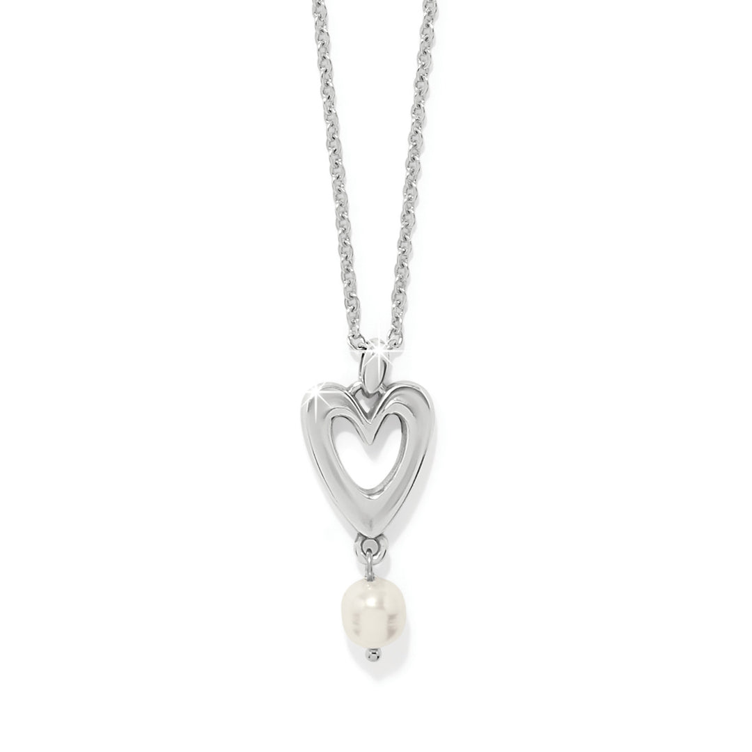 Brighton Cascade Open Heart Pearl Petite Necklace
