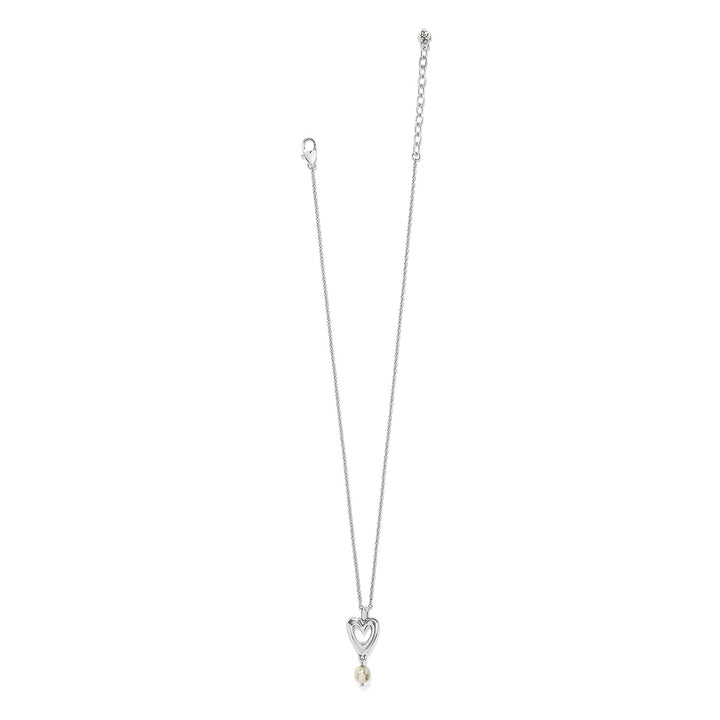 Brighton Cascade Open Heart Pearl Petite Necklace