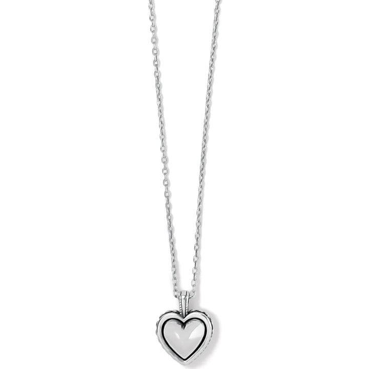 Brighton Pretty Tough Bold Heart Petite Heart Necklace - Silver