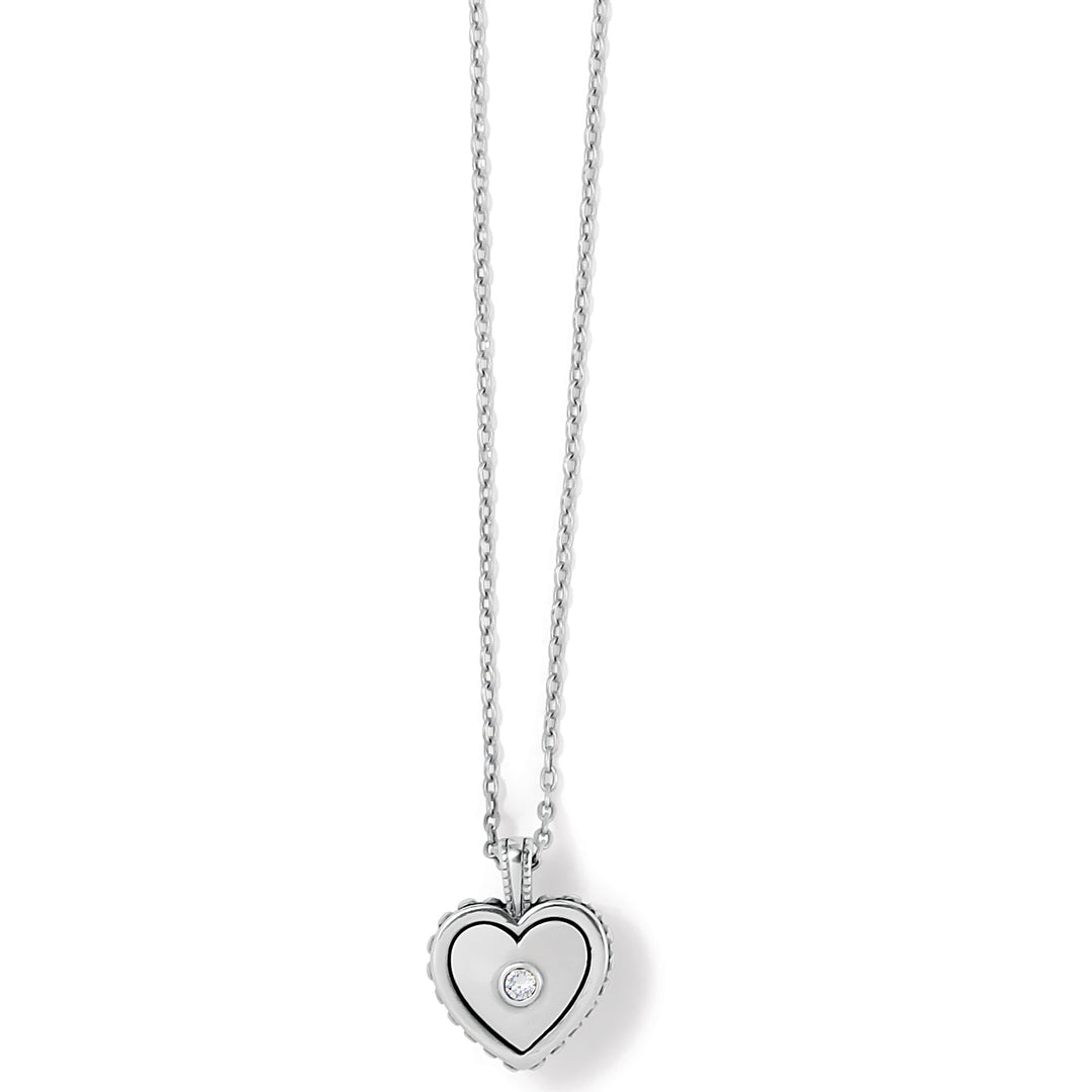 Brighton Pretty Tough Bold Heart Petite Heart Necklace - Silver