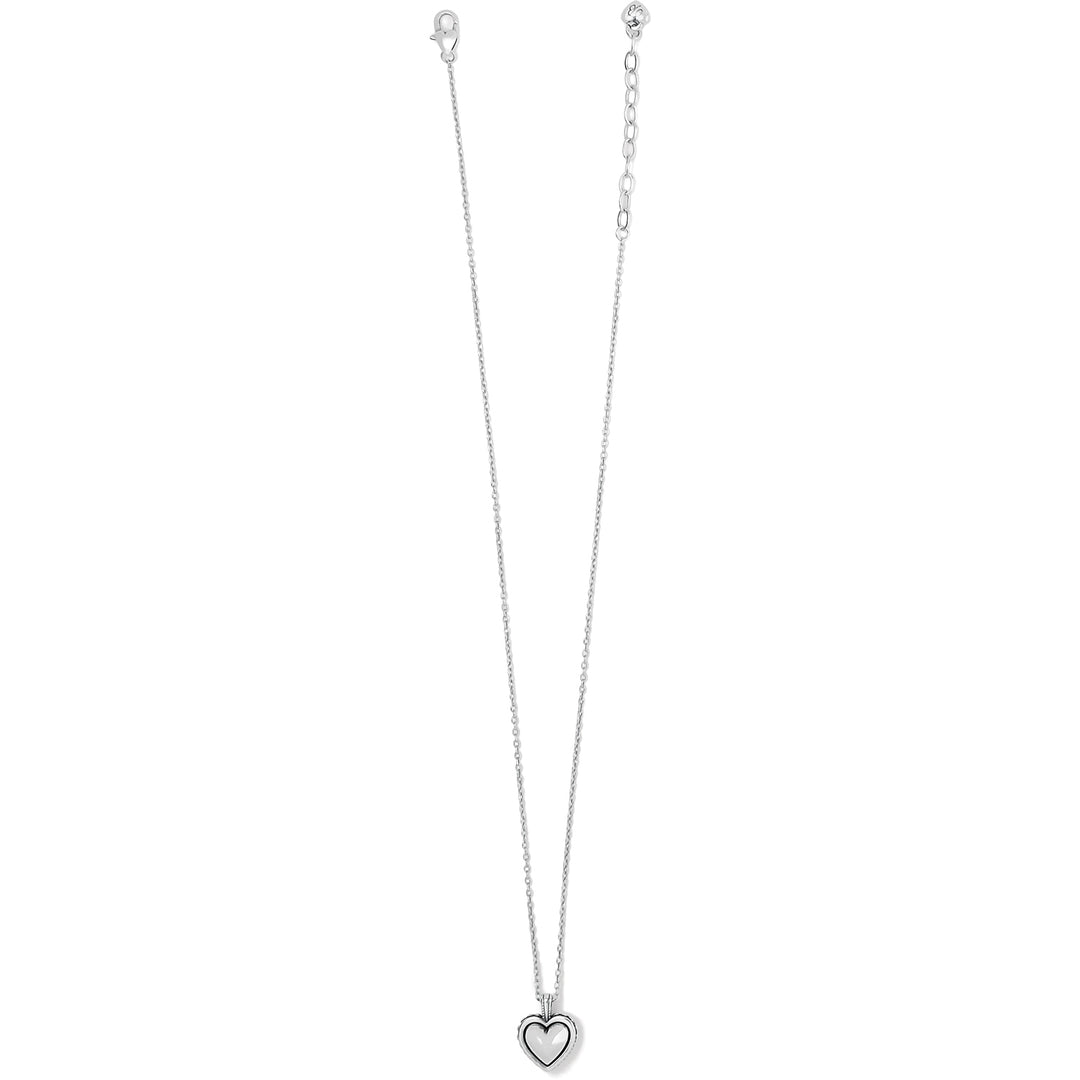 Brighton Pretty Tough Bold Heart Petite Heart Necklace - Silver