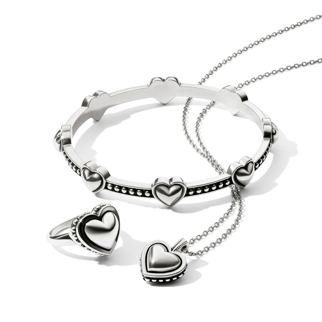 Brighton Pretty Tough Bold Heart Petite Heart Necklace - Silver