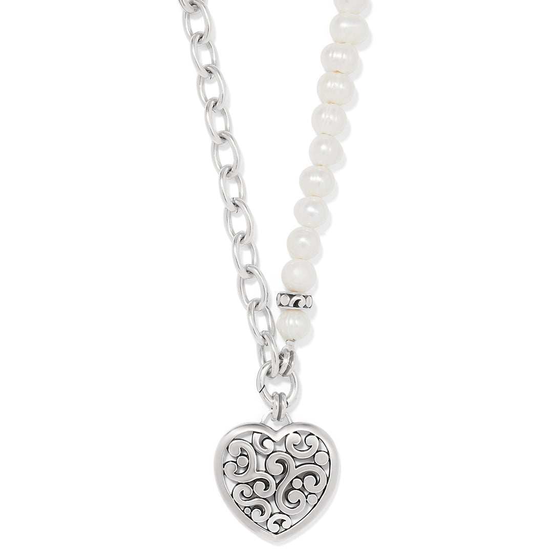 Brighton Contempo Heart Pearl Charm Necklace