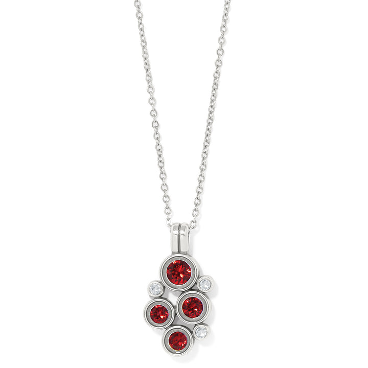 Brighton Constella Cluster Necklace - Silver-Red