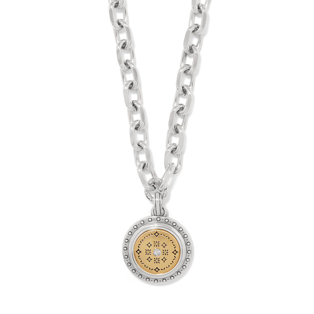 Brighton Mosaic Round Two Tone Pendant Necklace