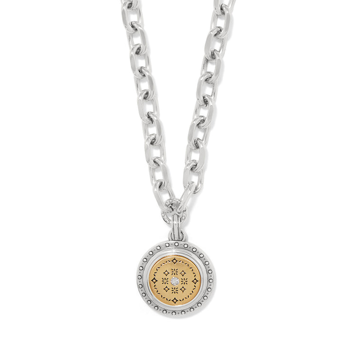 Brighton Mosaic Round Two Tone Pendant Necklace