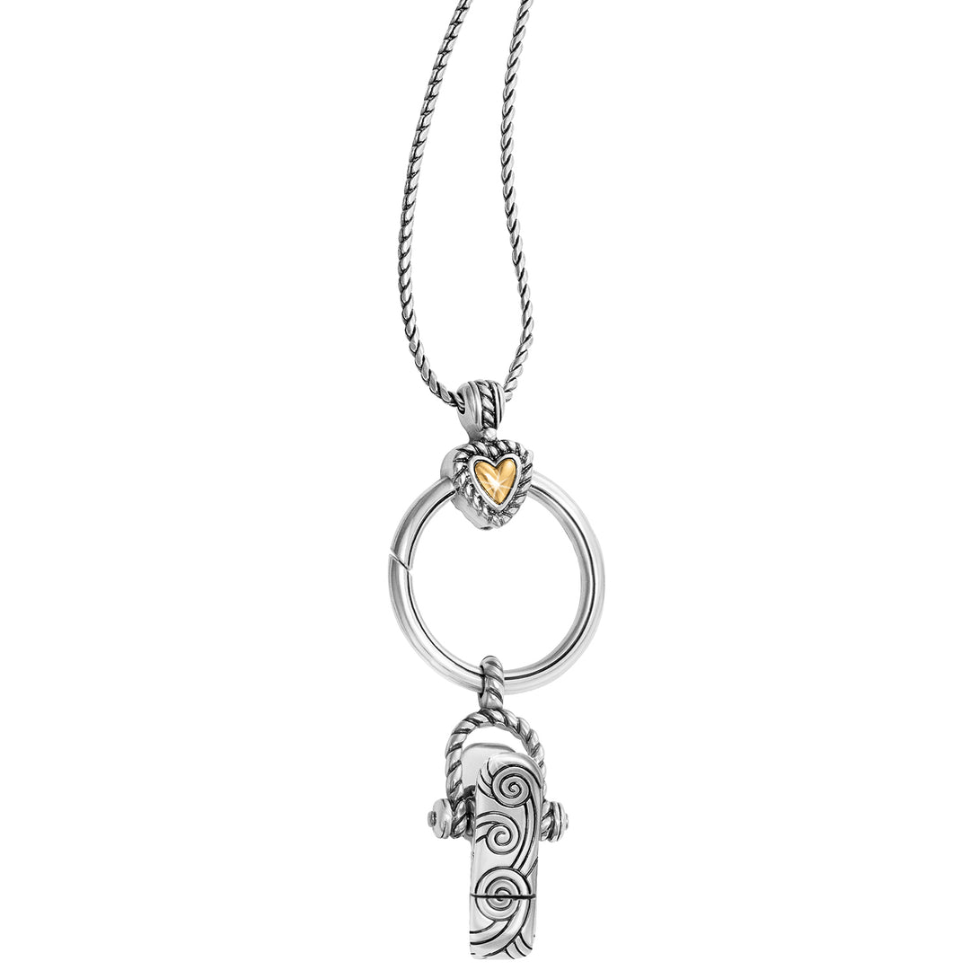 Brighton Heart Charm Reversible Badge Clip Necklace