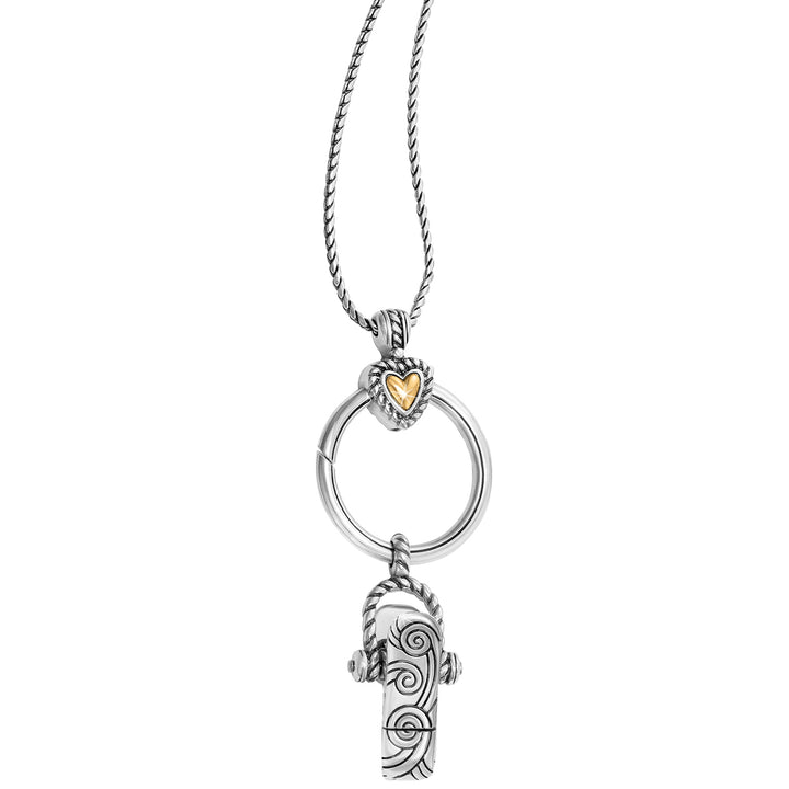 Brighton Heart Charm Reversible Badge Clip Necklace