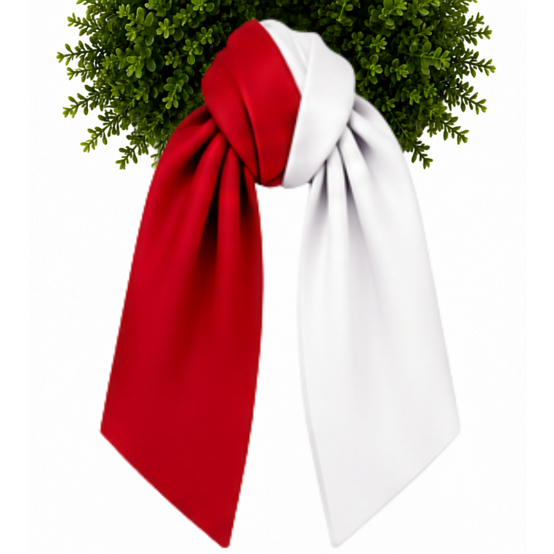 CBC BiColor Game Day Wreath Sash - Crimson/White w/Elephant