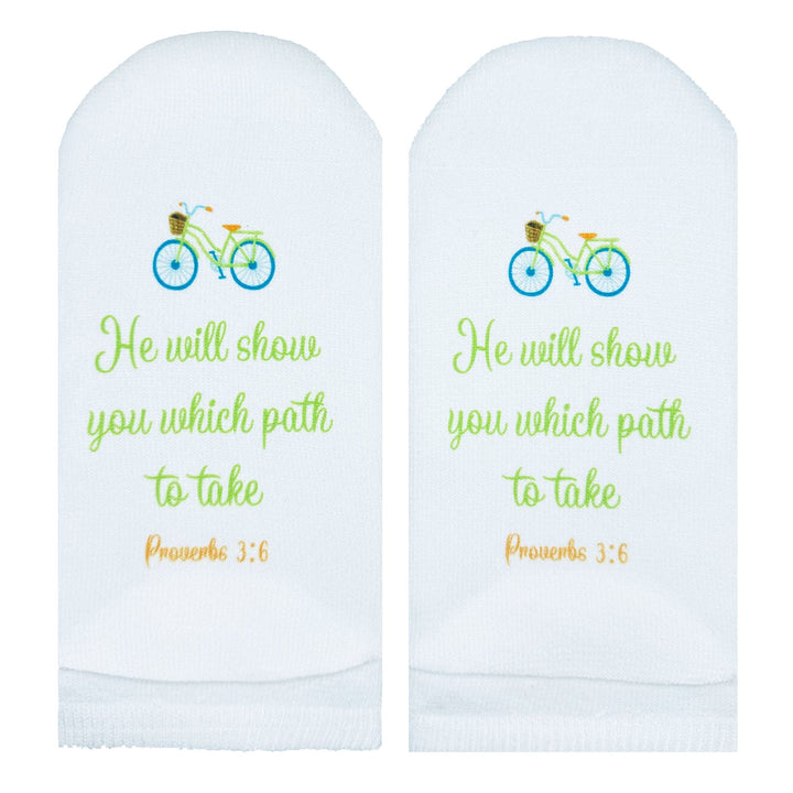 Standing On The Word Socks - Bike (Proverbs 3:6)
