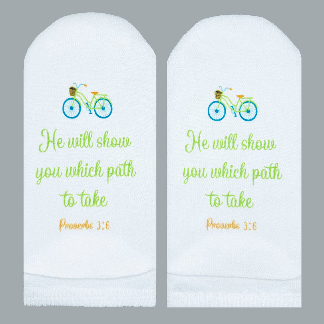 Standing On The Word Socks - Bike (Proverbs 3:6)
