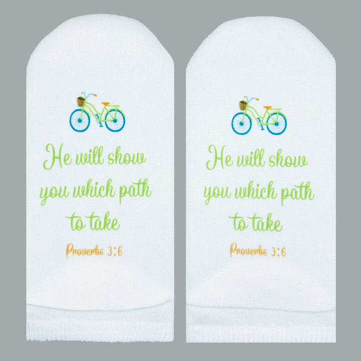 Standing On The Word Socks - Bike (Proverbs 3:6)