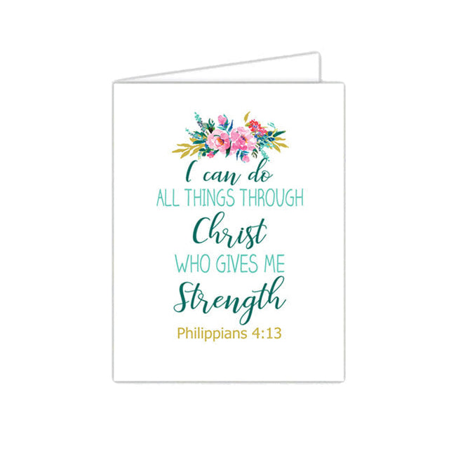 Standing on the Word Notecard - Flowers (Philippians 4:13)