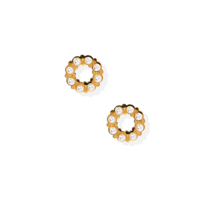 Linny Co Screwback Stud Earrings - Brinley Pearl