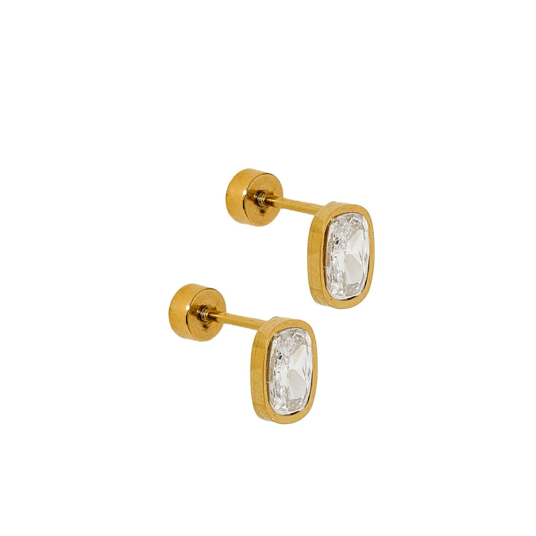 Linny Co Screwback Stud Earrings - Kay Clear