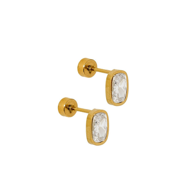 Linny Co Screwback Stud Earrings - Kay Clear