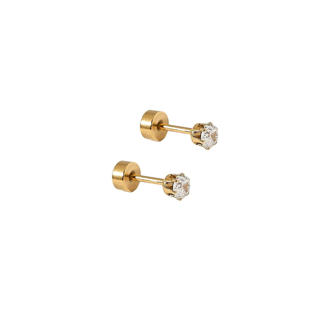 Linny Co Screwback Stud Earrings - Micro Helen Gold