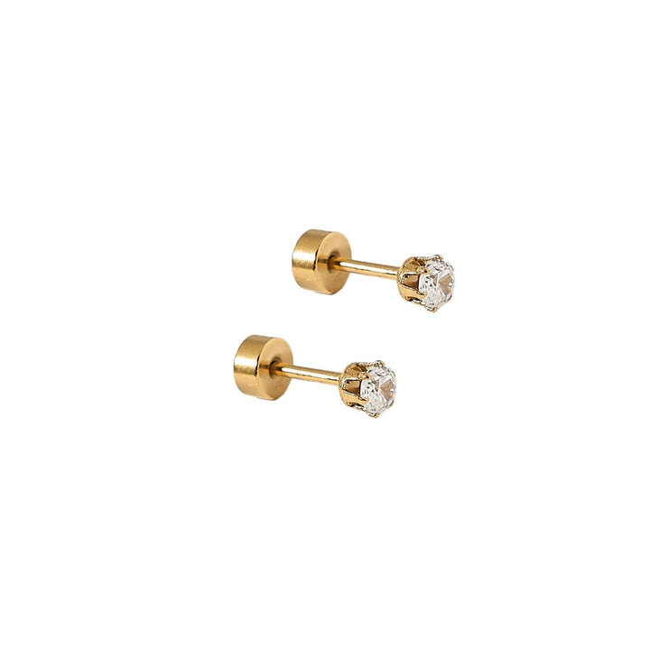 Linny Co Screwback Stud Earrings - Micro Helen Gold