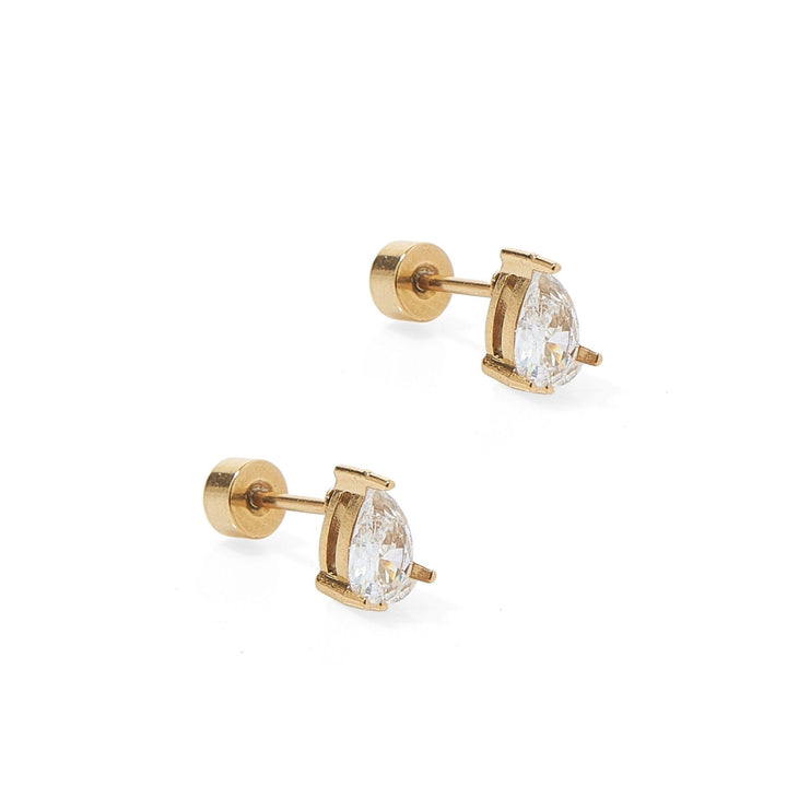 Linny Co Screwback Stud Earrings - Paige Pear