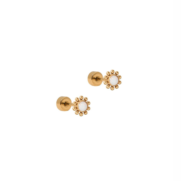 Linny Co Screwback Stud Earrings - Serena Opal