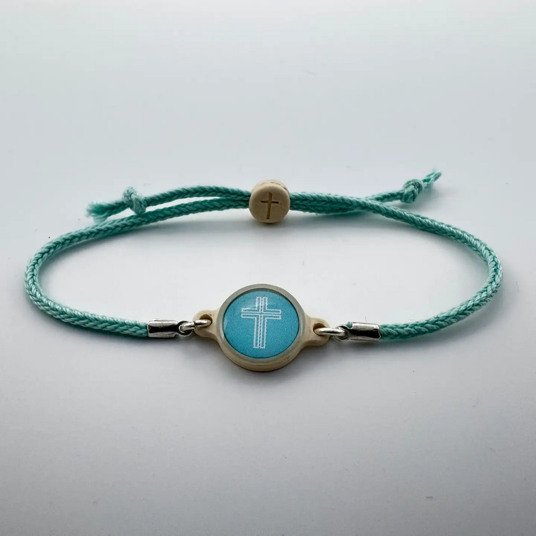 Versible® Tap To Pray™ Bracelet - Seafoam + Cross