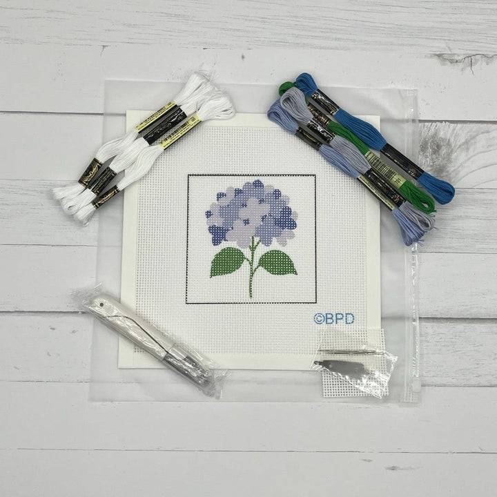 Blue Poppy Blue Hydrangea Needlepoint Kit