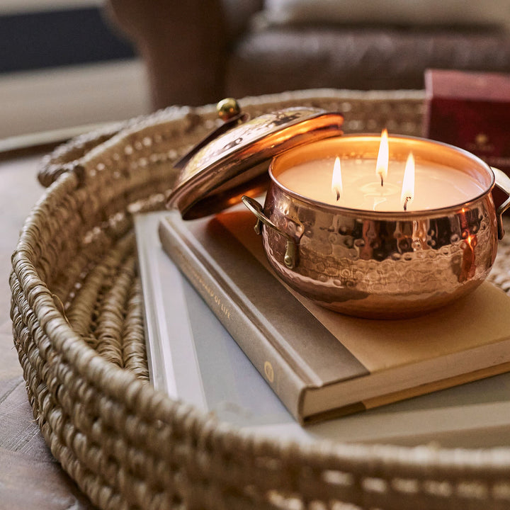 Thymes Simmered Cider Copper Pot 3-Wick Candle - Simmered Cider 18.0 OZ Net Wt / 510 G