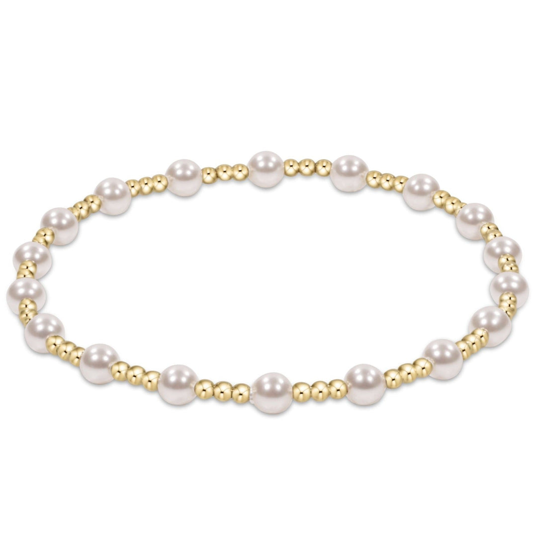 enewton Classic Sincerity Pattern 4mm Bead Bracelet - Pearl