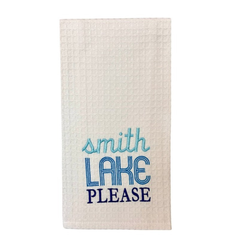 Hanging By A Thread Waffle Weave Towel - Smith Lake Please