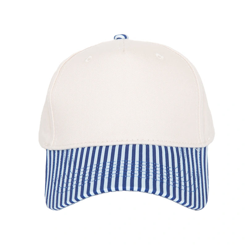 Katydid Striped Vintage Hat - Light Blue and Navy