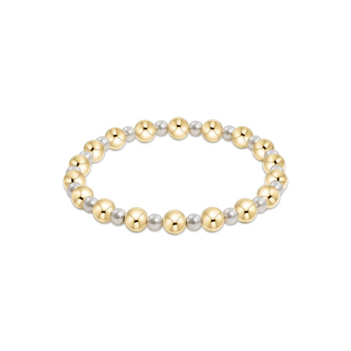 enewton Pearl Grateful Pattern 4mm Bead Bracelet - 6mm Gold