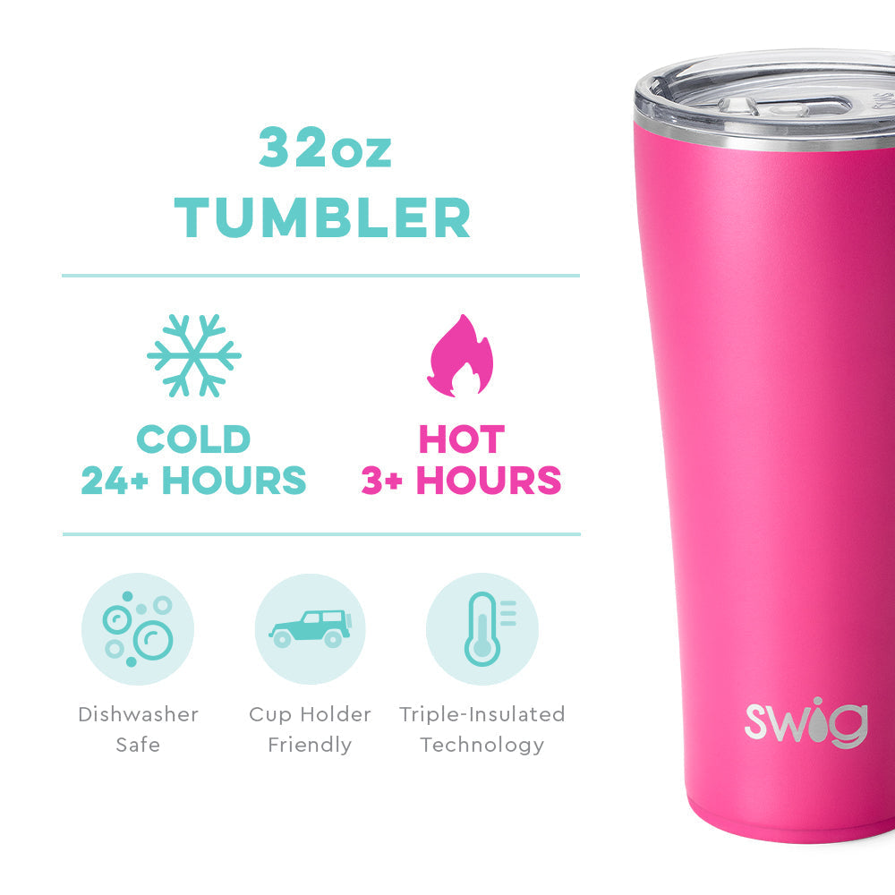 PGD Swig 32oz Tumbler - Hot Pink w/Personalization