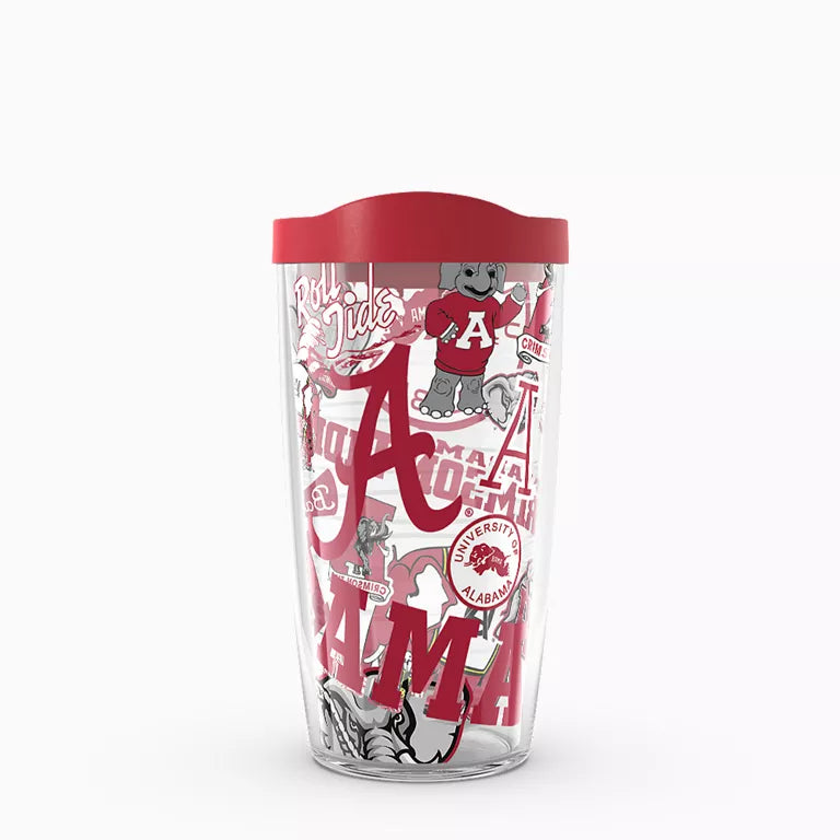 Tervis 16oz Classic Tumbler with Travel Lid - Alabama Crimson Tide - All Over