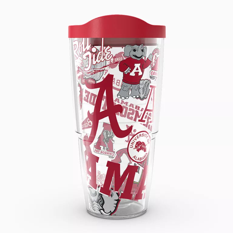 Tervis 24oz Classic Tumbler With Travel Lid - Alabama Crimson Tide - All Over