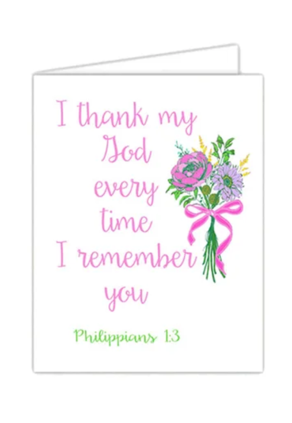 Standing on the Word Notecard - Flower Bouquet Philippians 1:3
