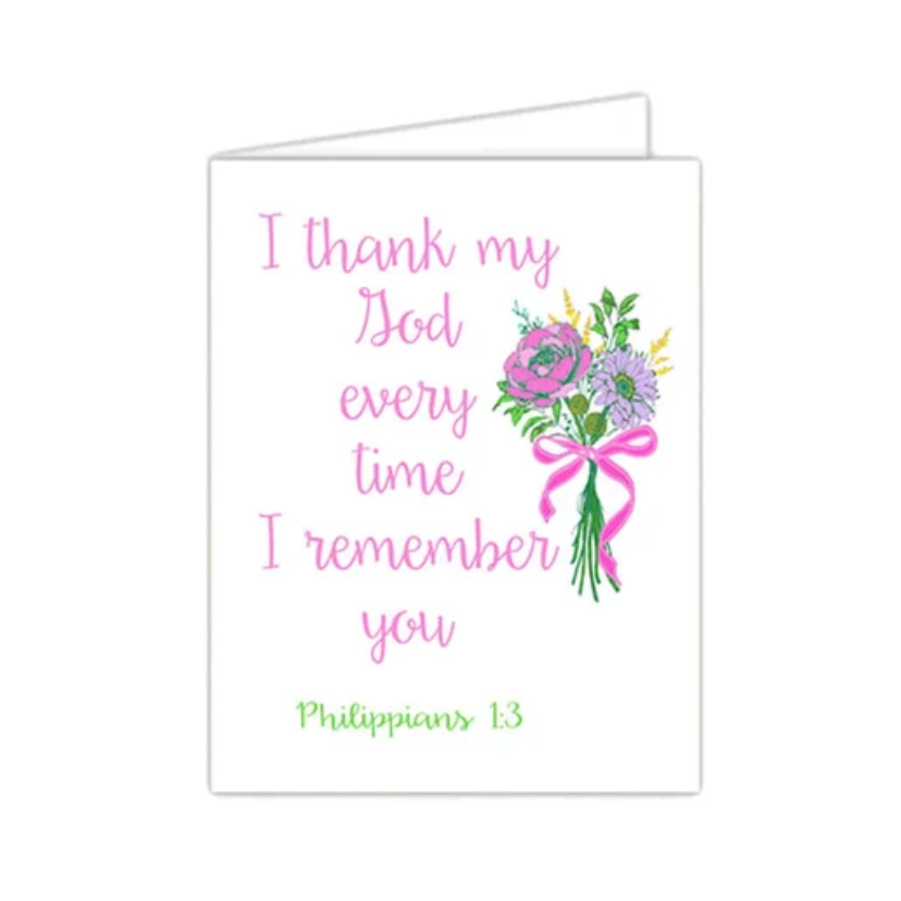 Standing on the Word Notecard - Flower Bouquet (Philippians 1:3)