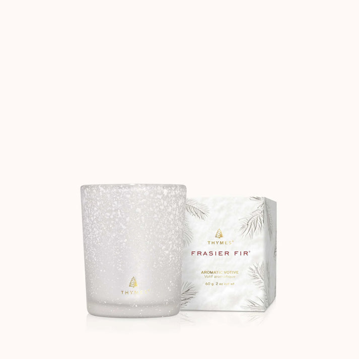 Thymes Flocked Poured Candle - Frasier Fir 2 oz net wt / 60 g